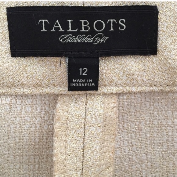 Cream & Gold Talbots Pants - Picture 3 of 5